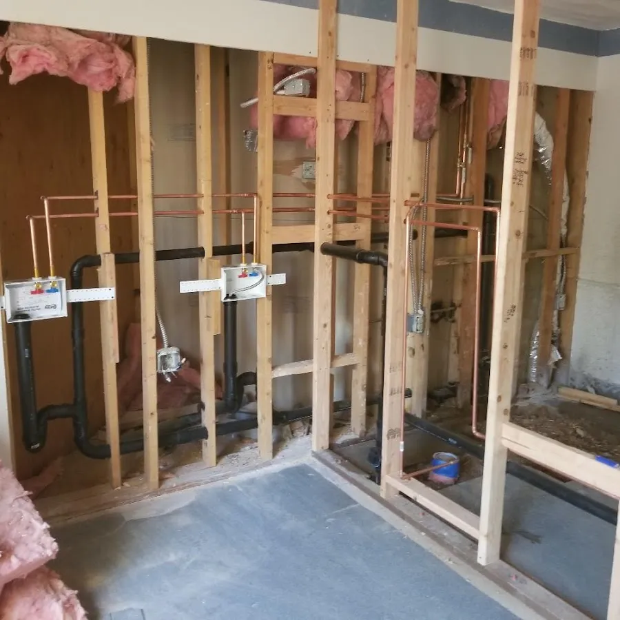 Copper pipe rough-in and plumbing installation in Goose Creek